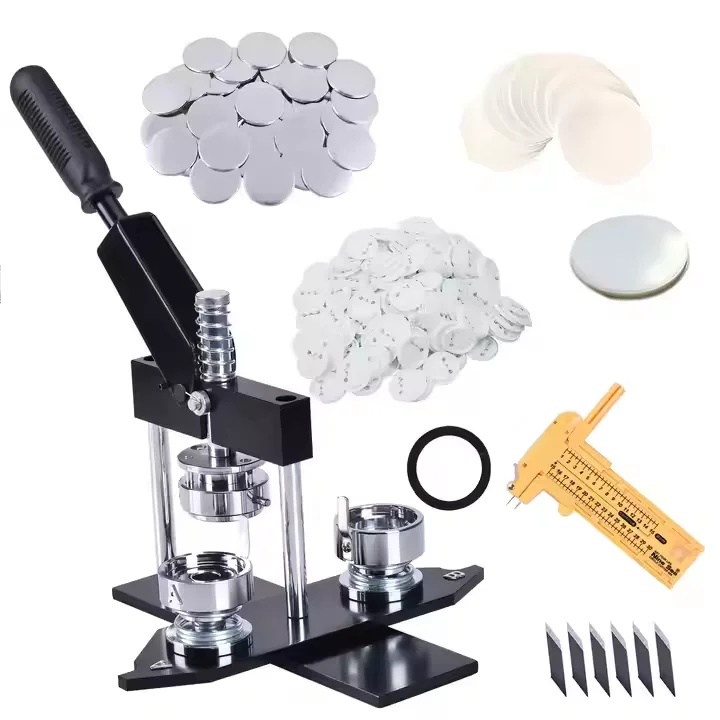 TEBAK  58mm Badge Button Maker Machine Manual Grade Round Badge Machine Set Includes Badge Machine Cutter + Consumables