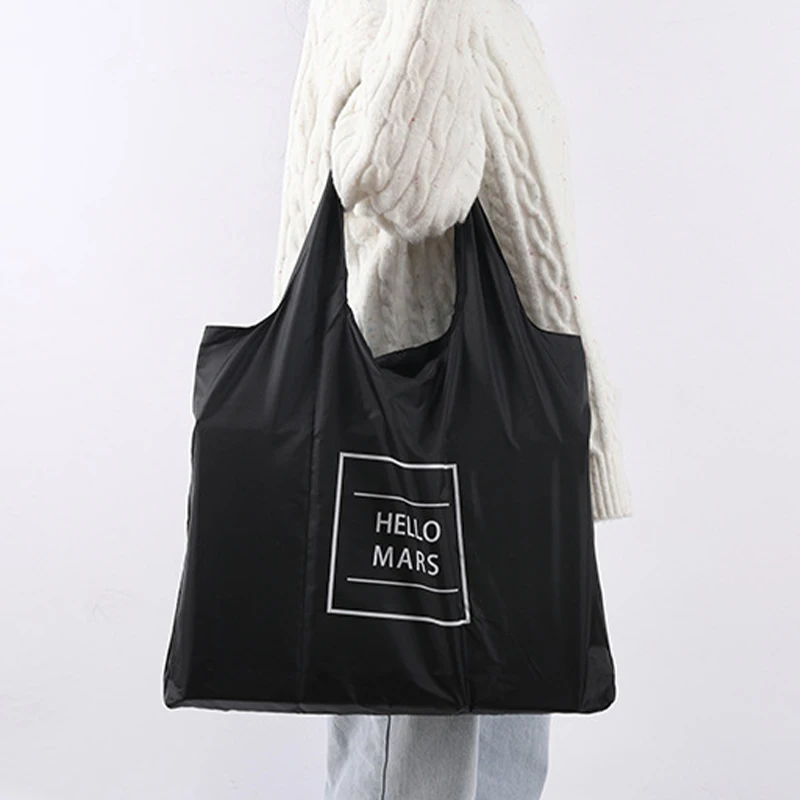 Portable Waterproof Custom Printing Eco Friendly Folding Reusable Foldable Shopping Bag Polyester Tote Bags for Grocery