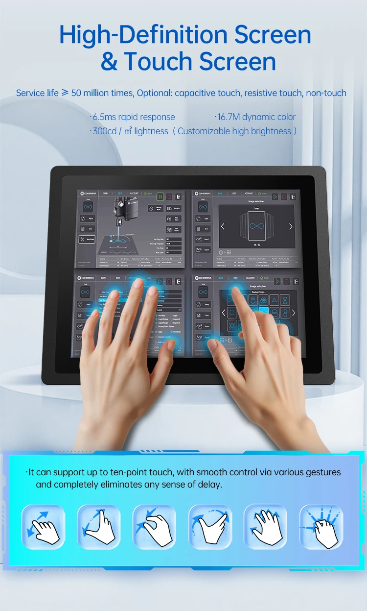 Industrial Capacitive Touch Panel PC 8-21 Inch Android Linux Wall-Mounted Embedded FCC CE for Factory Automation Kiosk