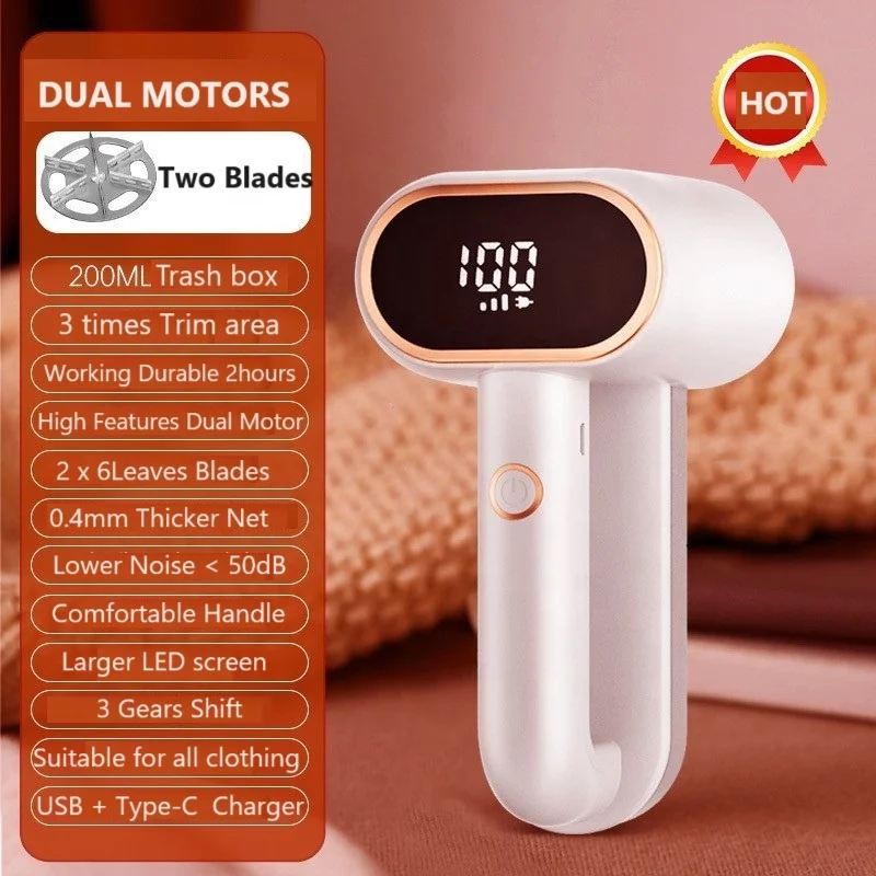 Levapelucchi Elettrico Portatile - 6 Lame, 3 Velocità, Display LCD, Ricarica USB-C, Bianco - Foto 10