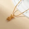 Collana con ciondolo orsetto dell'amore sdraiato in oro