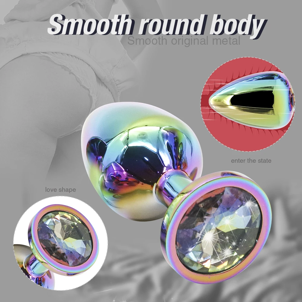 S-HANDE 3 Pcs Colorful Bright Gold Anal Plug Set - Waterproof Crystal Metal Sex Toys for Men and Women, OEM Support Available S-HANDE 3 Pcs Colorful Bright Gold Anal Plug Set - Waterproof Crystal Metal Sex Toys for Men and Women, OEM Support Available