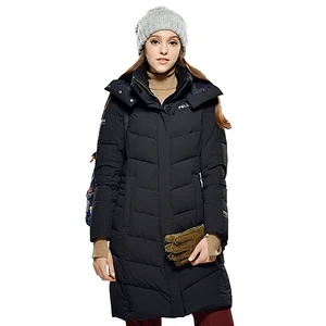 Comfortable Women Winter Coat Parkas Velvet Jacket 2023 Duck Down Long 90 White Standard Knitted Silk Screen Printing Hooded