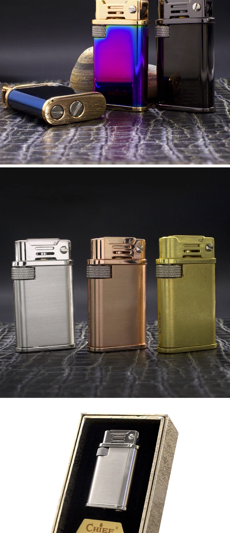 Chief Cf218 Kerosene Grinding Wheel Lighter Creative Retro Old ...