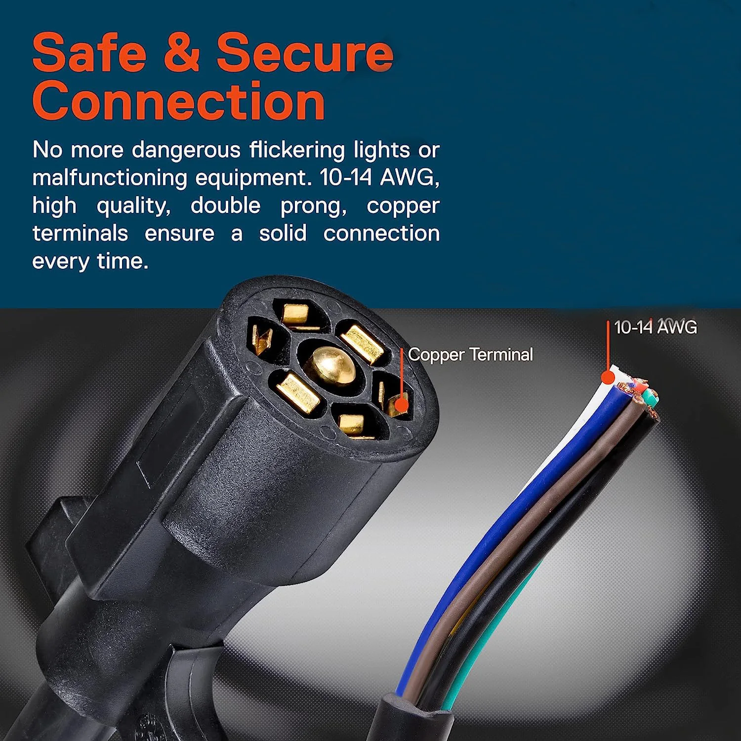 Qqmora Cavo Alimentazione Rimorchio 7 Nuclei - Spirale 12.8 Piedi, Per Camper E Auto - Foto 6