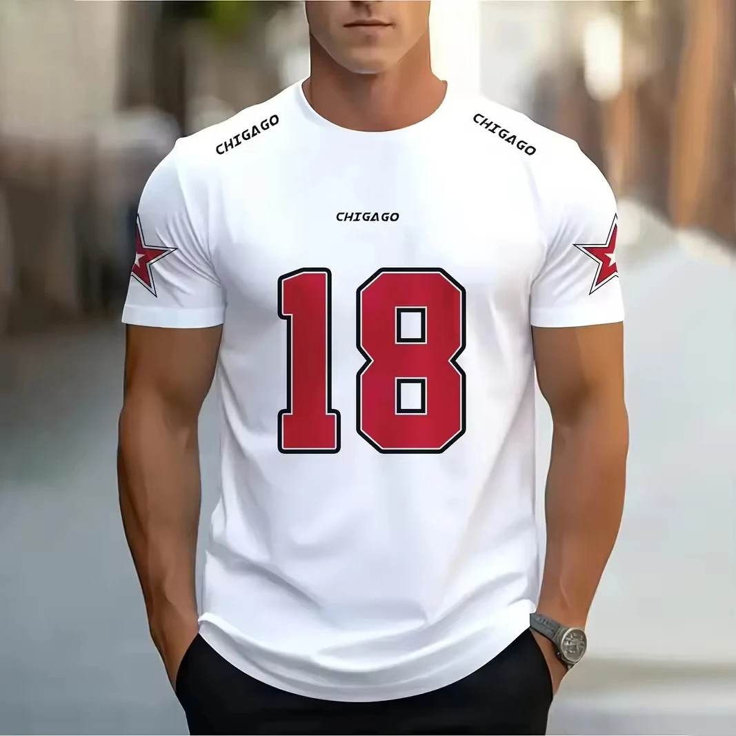 SALATI Fashionable and Loose Summer Men's Sports Jerseys Custom Letter Figure Football Kit Wholesale Printed T-shirts gallery 5