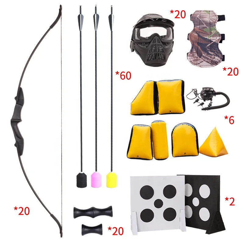 20 People CS Archery Tag Set Inflatable Paintball Bunkers Outdoor Shooting Range Bow and Arrow Target Combat Games Equipment