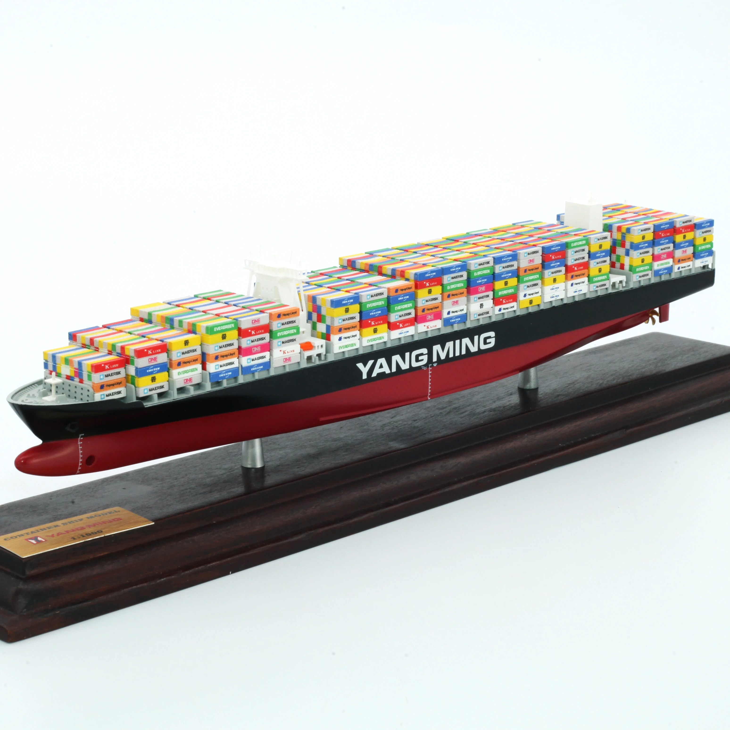 【A】O.A.S Factory's Handmade 1:1000 Scale Customized 35cm YANG MING Container Ship Model for Souvenirs and Gifts