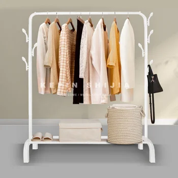 White Color Simple Houseware Freestanding Clothes Garment Organizer ...