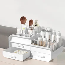 Gold Set Kit Aluminium Led Light Mirror Cosmetic Case For Dressing Table Makeup Organizer Storage Box