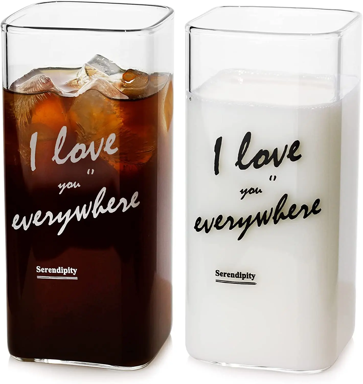 6-Ounce Pint Glasses, Set of 2 Large Drinking Cup Glassware for Water, Juice, Iced Tea, Cocktails