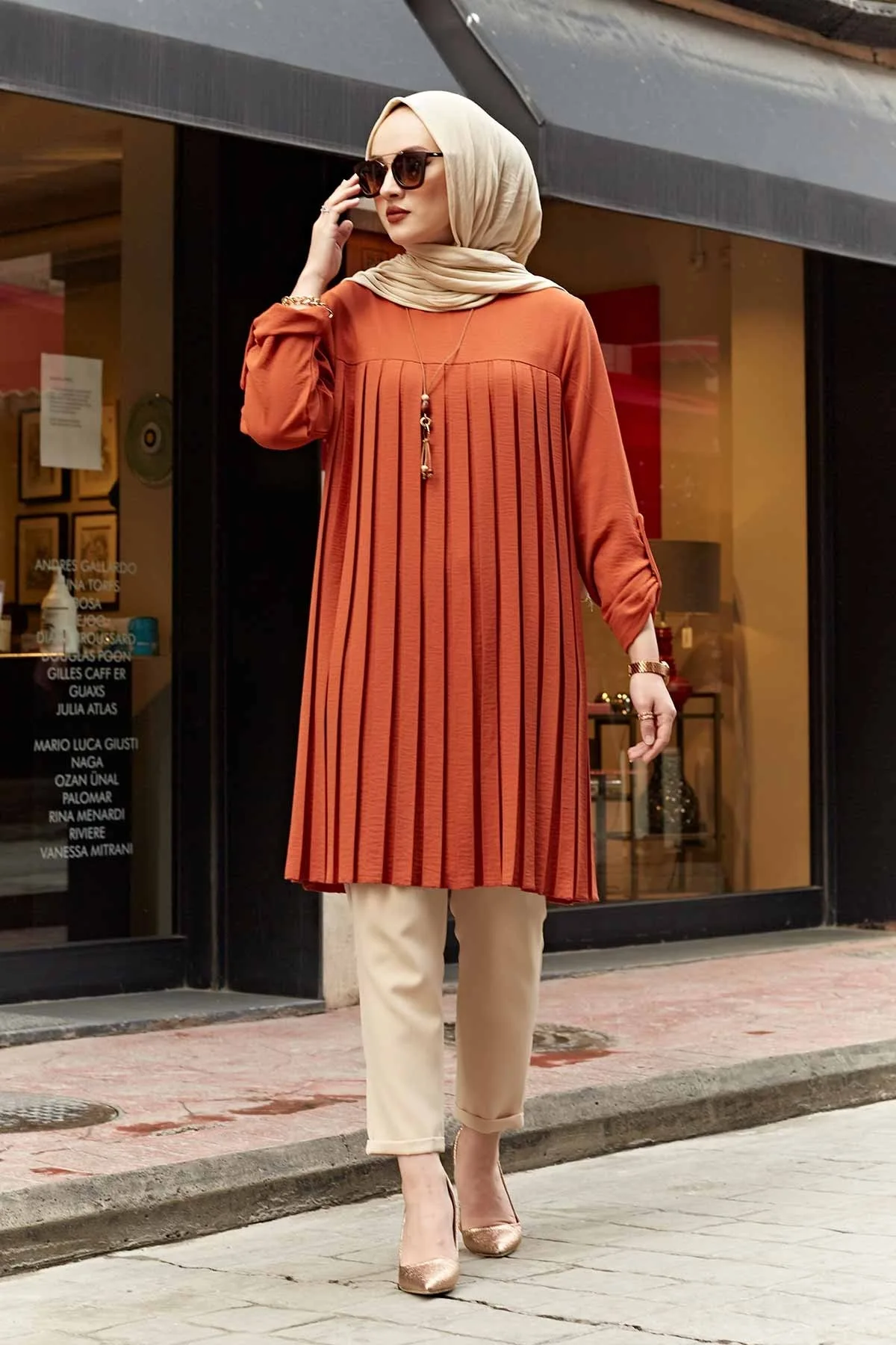 Long Tops For Muslim Woman Clothing Polyester Abaya Adults Middle East 808 Islamic Clothing