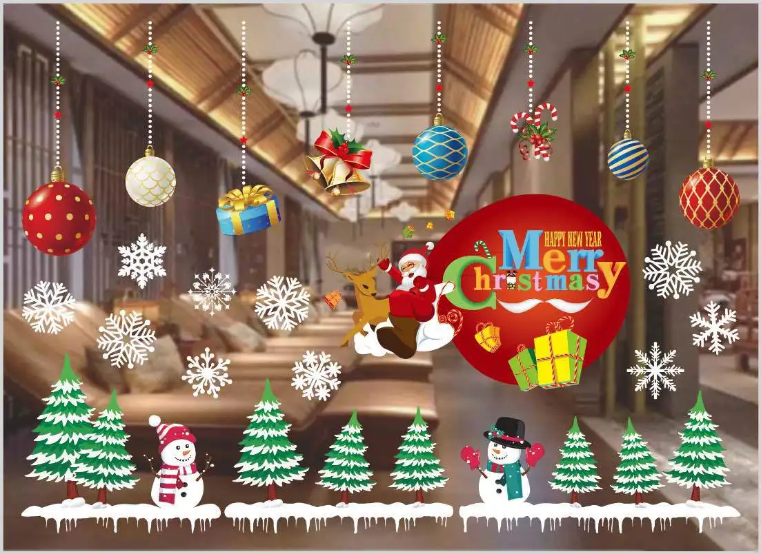 Source 2021 Christmas Ornaments Color Christmas Window Stickers ...