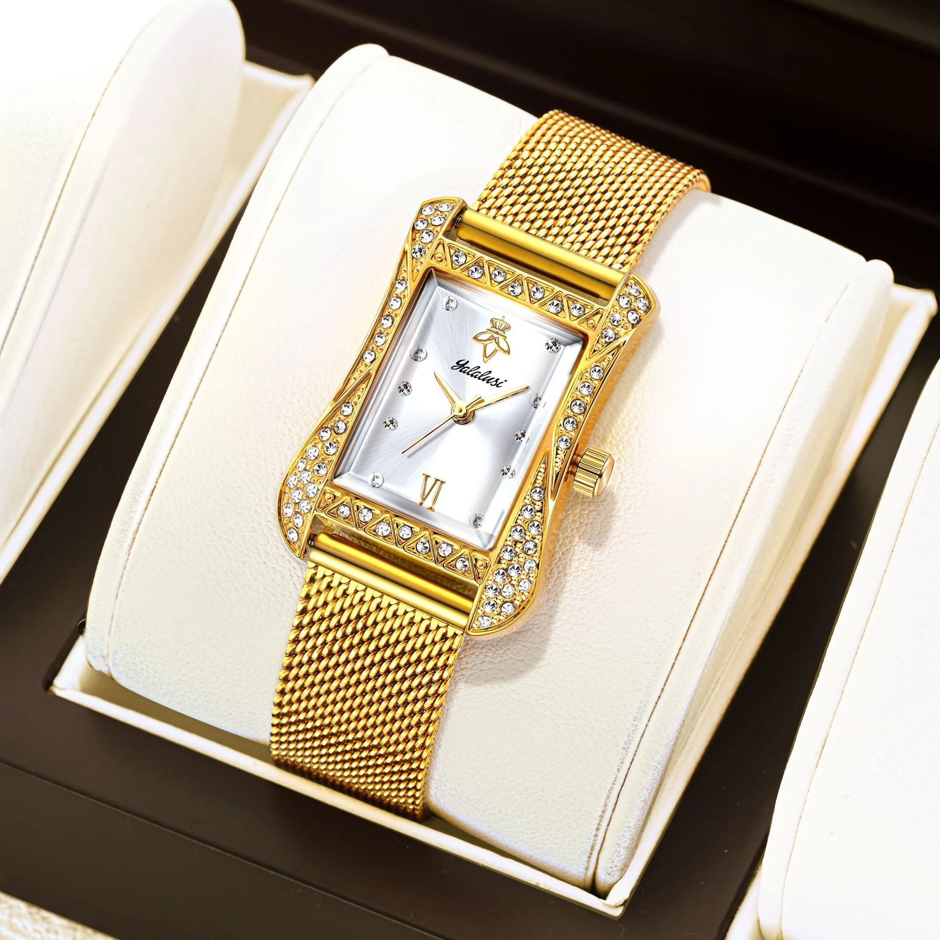 Rectangular Diamond Quartz Women's Watch OM-800070