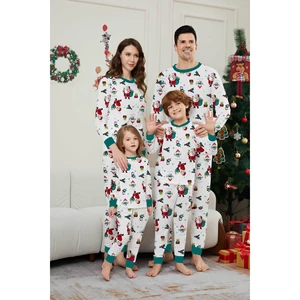Dropshipping Customized All-Print Thermal Pajama Suit Long Sleeves Soft Homewear Pajamas Romantic Parent-Child Matching for ODM