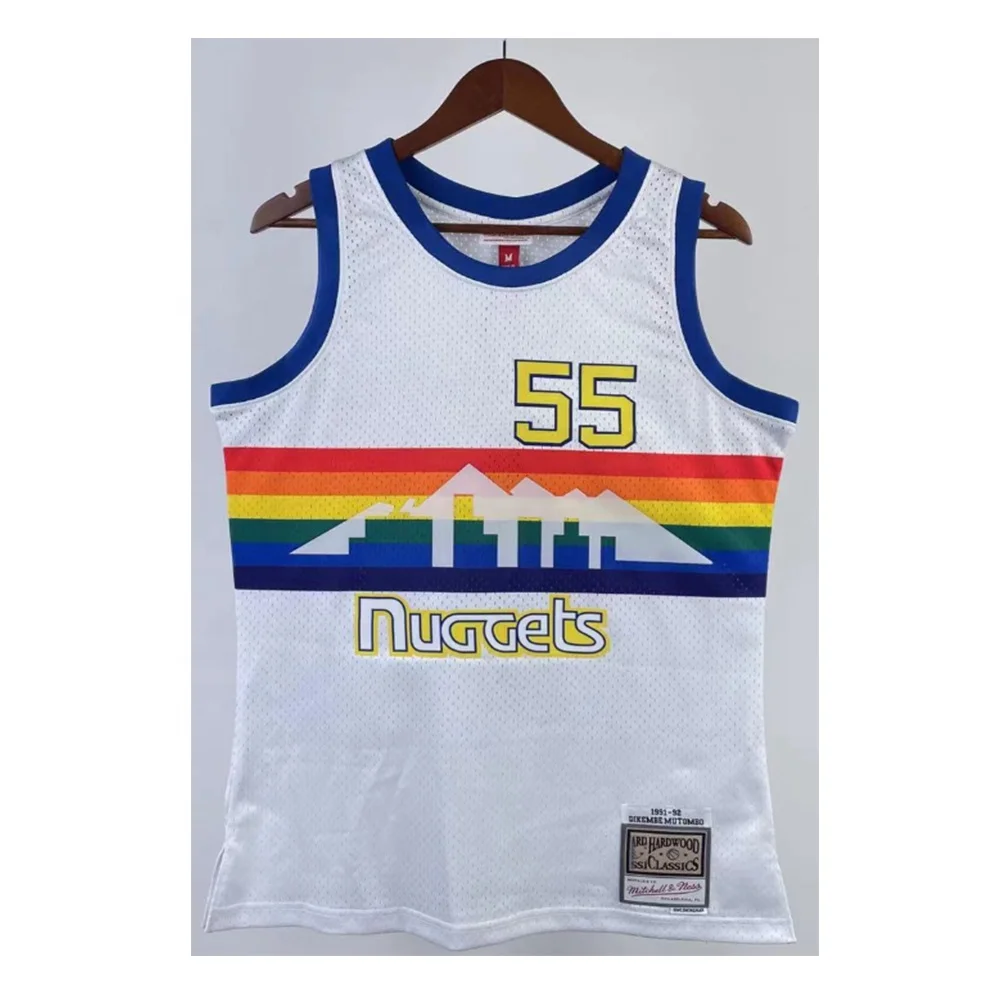 Dikembe Mutombo Jersey Denver Nuggets Throwback Mitchell