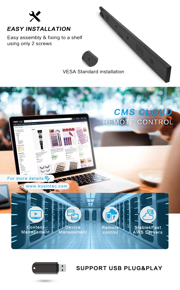 Advertising Panel Touch Screen 1920X720 Monitor Display Type Etalage Scherm Stretched Bar Lcd
