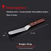 6 inch curved spatula with wooden handle
