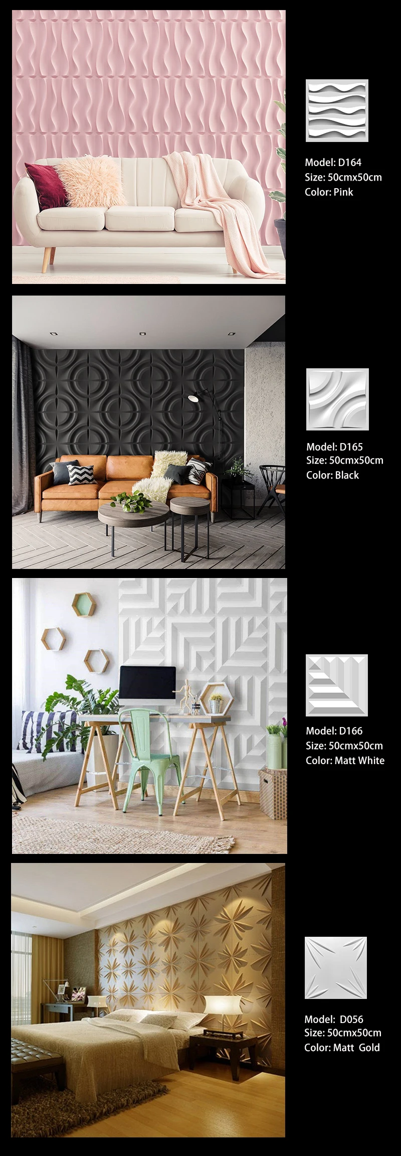 3D PVC Wall Panel - Modern Geometric Design for Indoor & Outdoor Use ...