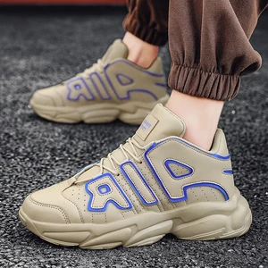 Women Running Shoes Cushioned Lightweight Sports Shoes Walking Sneakers Fashion Breathable Leather Couple Soft Sole Air Footwear