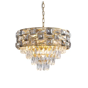 Wholesale Indoor Post Modern Luxury Crystal Chandelier Light Fixture Copper for Villa Stair