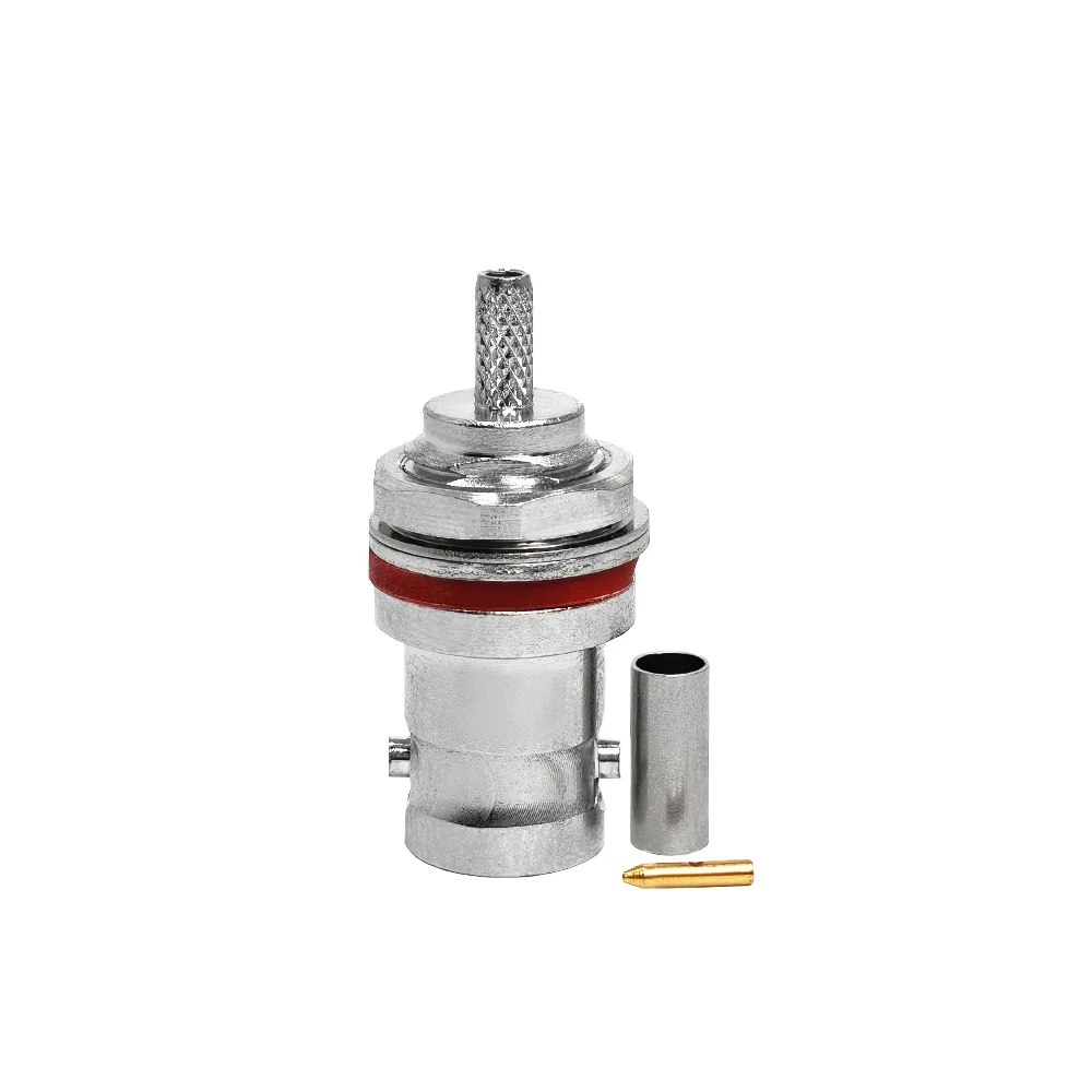 Factory Supply RF Coaxial Cable BNC Female Jack Bulkhead  Rf Connector for RG174 RG316 Cable