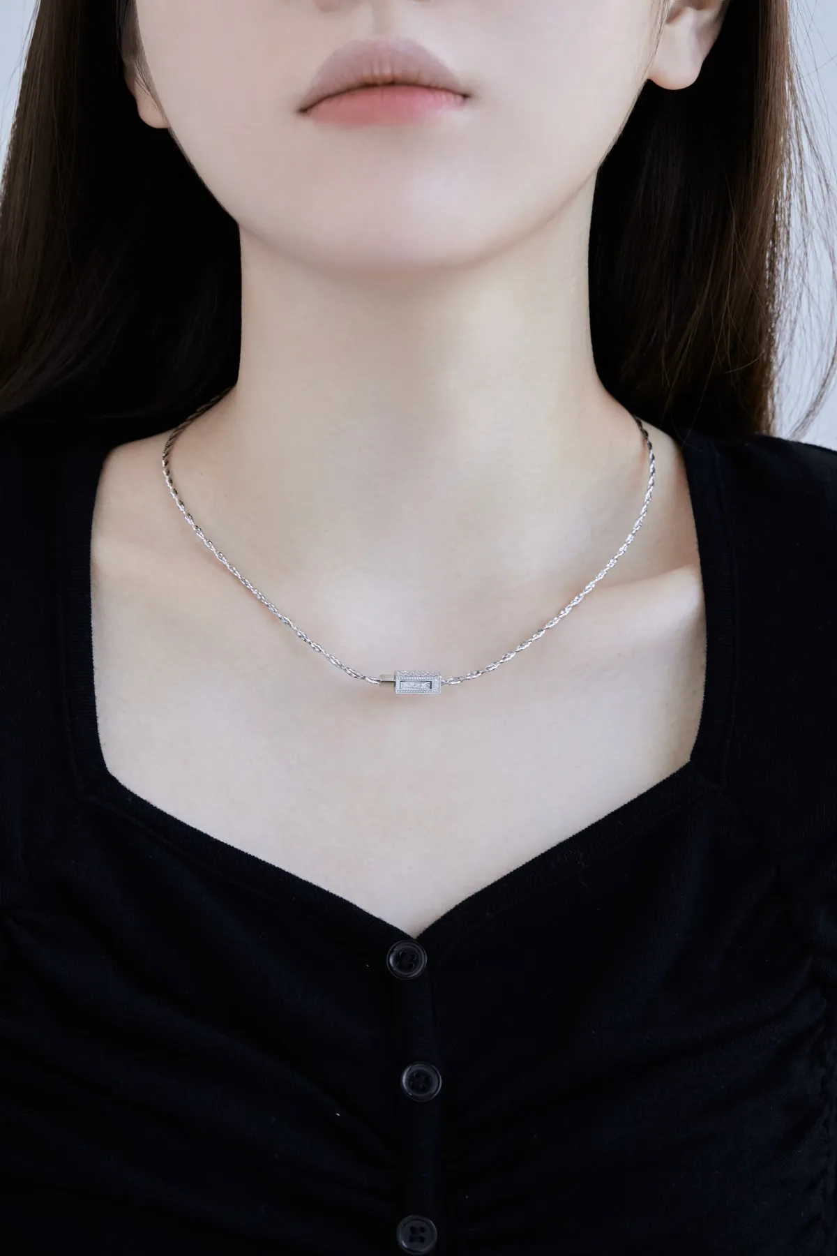 KAKODIY Minimalist Neck Prata Para Women Twisted Chain 925 Sterling Silver Necklace Women Pendant detail 4