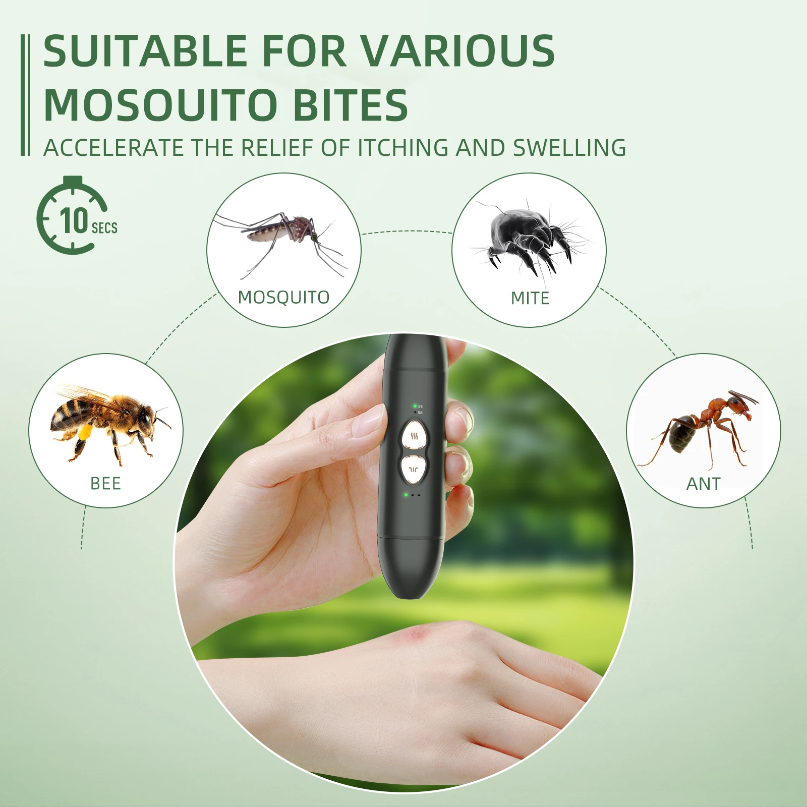 2 In 1 Mosquito Bite Relief Device Insect Bite Healer Soothe Mosquito