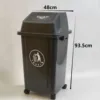 100L square shape with cap and pulley, black and gray