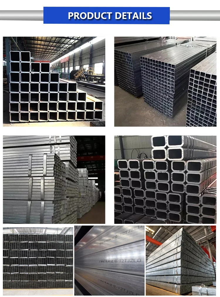 Square Tube Perforated Galvanized Steel Post Pre Galvanized Square Tube