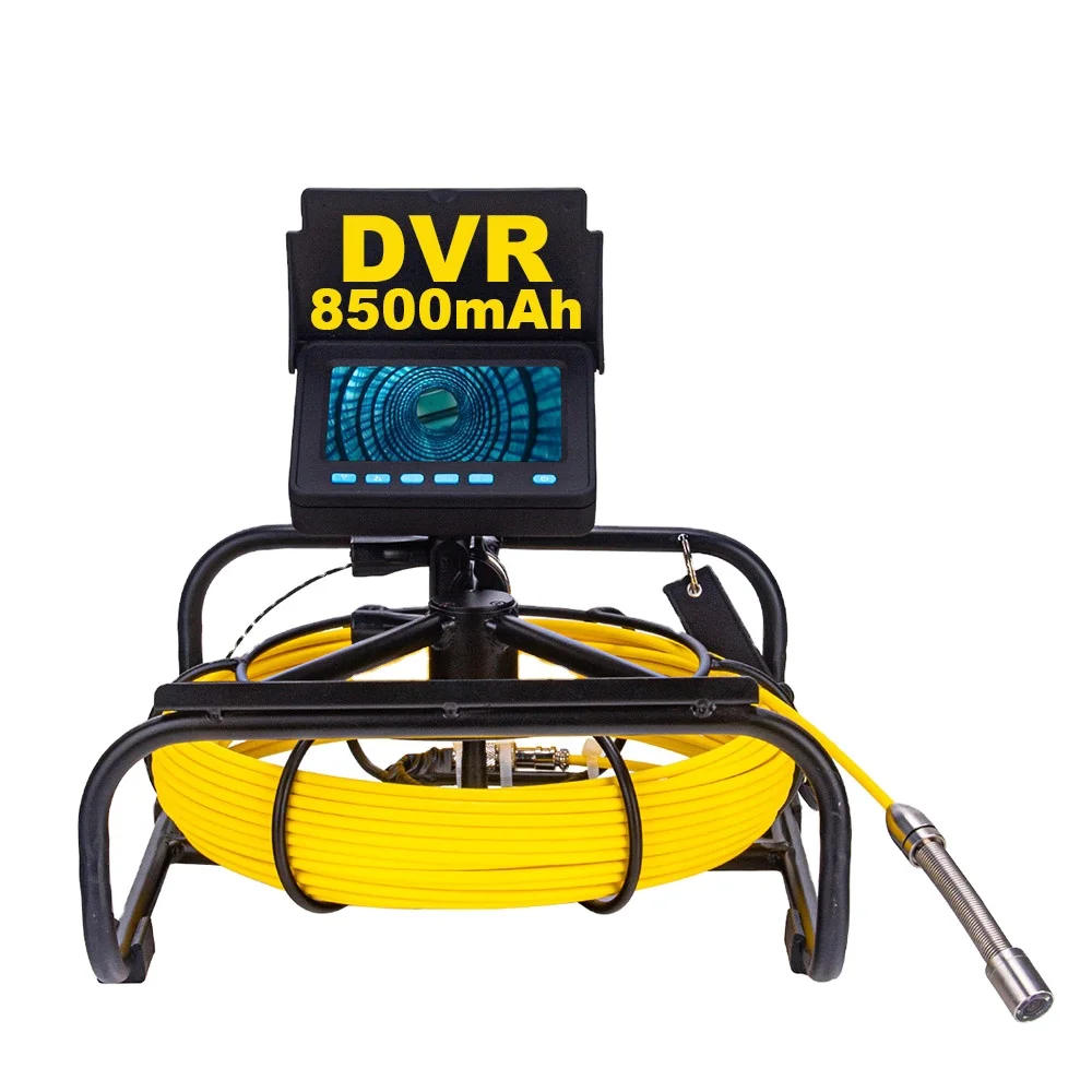 Pipe Inspection Camera with DVR 16GB FT Card,Sewer Drain Industrial Endoscope IP68 8500MHA Battery 10/20/30/50M