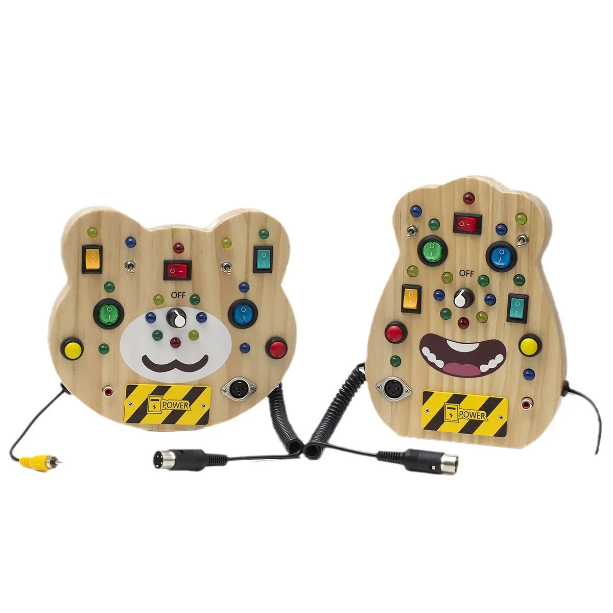 zabawki edukacyjne dla dzieci elektroniczny przycisk ledowy przełącznik zabawka sensoryczna dla dzieci drewniana tablica do nauki zabawki montessori dla malucha