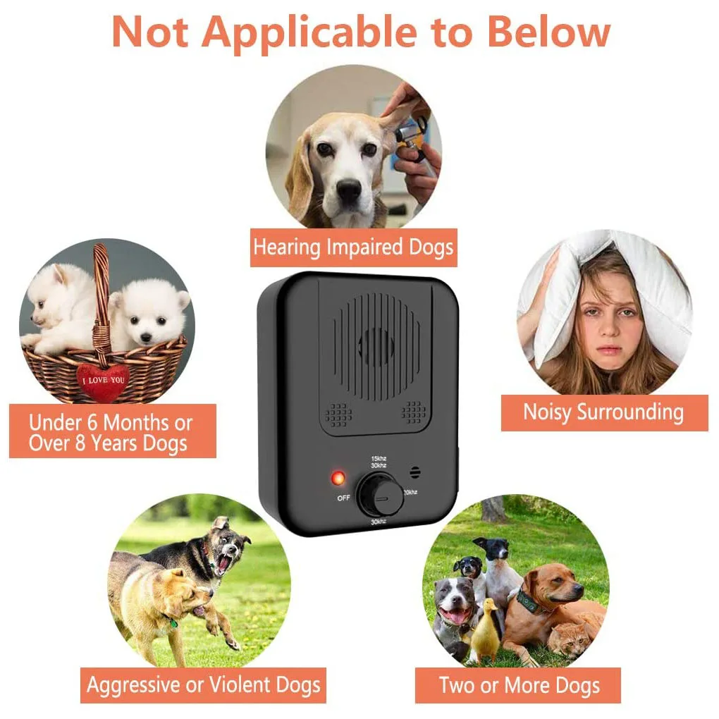 Bark Control Device Sonic Bark Deterrents Zomma Anti Barking Device 2019 Advanced Outdoor Dog Repellent Device Bark Box with Adjustable Ultrasonic Level Control Safe for Dogs 