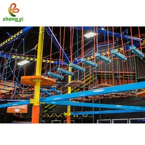 2022 New Design Trampoline Park with Ninja Equipment for Children and Adults.
