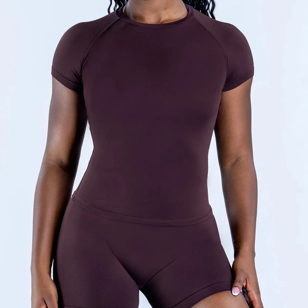 For Quick-drying Breathable for Yoga Clothes High Elastic Seamless Nine Quarter Sleeve T preview