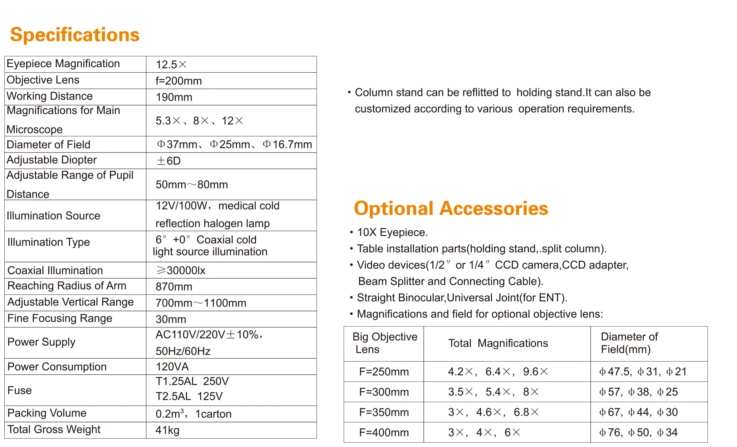Rightway Brand YZ-20P5 High Technology eye Ophthalmic Surgical microscope/ Operation Microscope
