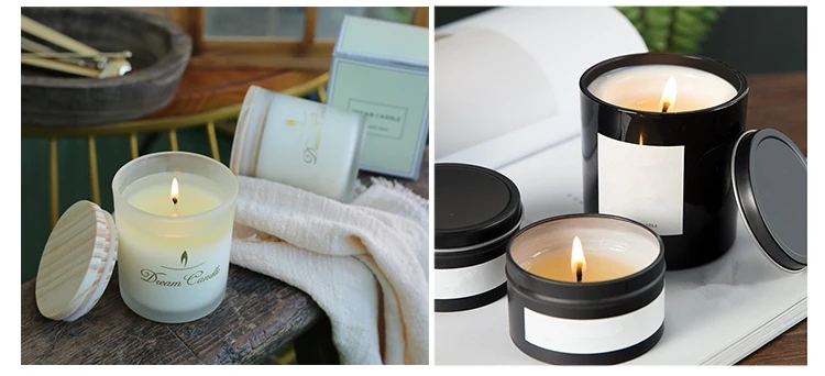 Luxury Custom Empty Coloured Glass Candle Container Jar