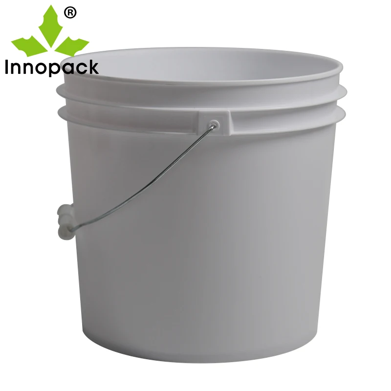 White Heavy Duty 2 Gallon Round Food Safe Plastic Bucket With Lid For