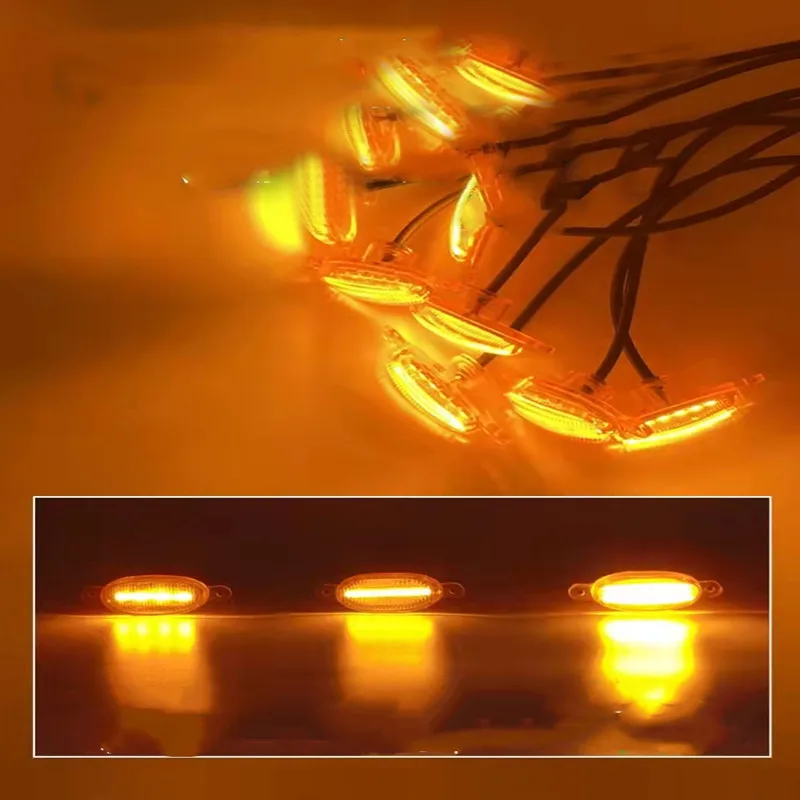 Sidaqi - 4 Luces LED De 12 W ámbar Para Rejilla Delantera De Coche, Luces De Advertencia