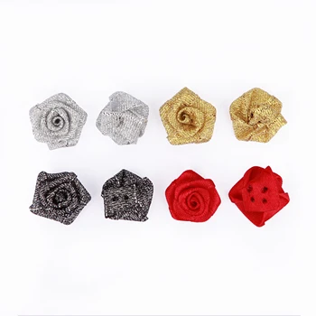 custom wholesale 15mm mini ribbon flowers