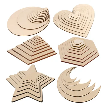 Ornaments Wooden Circle Round Pieces Blank  Cutouts Laser Engraving Unfinished Wood For Crafts