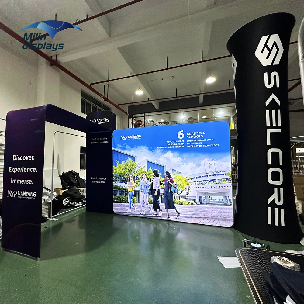 Customized Design 10x10ft Standard Exhibit Booth Portable Trade Show Displays  Exhibition Booth Stand With TV Stands