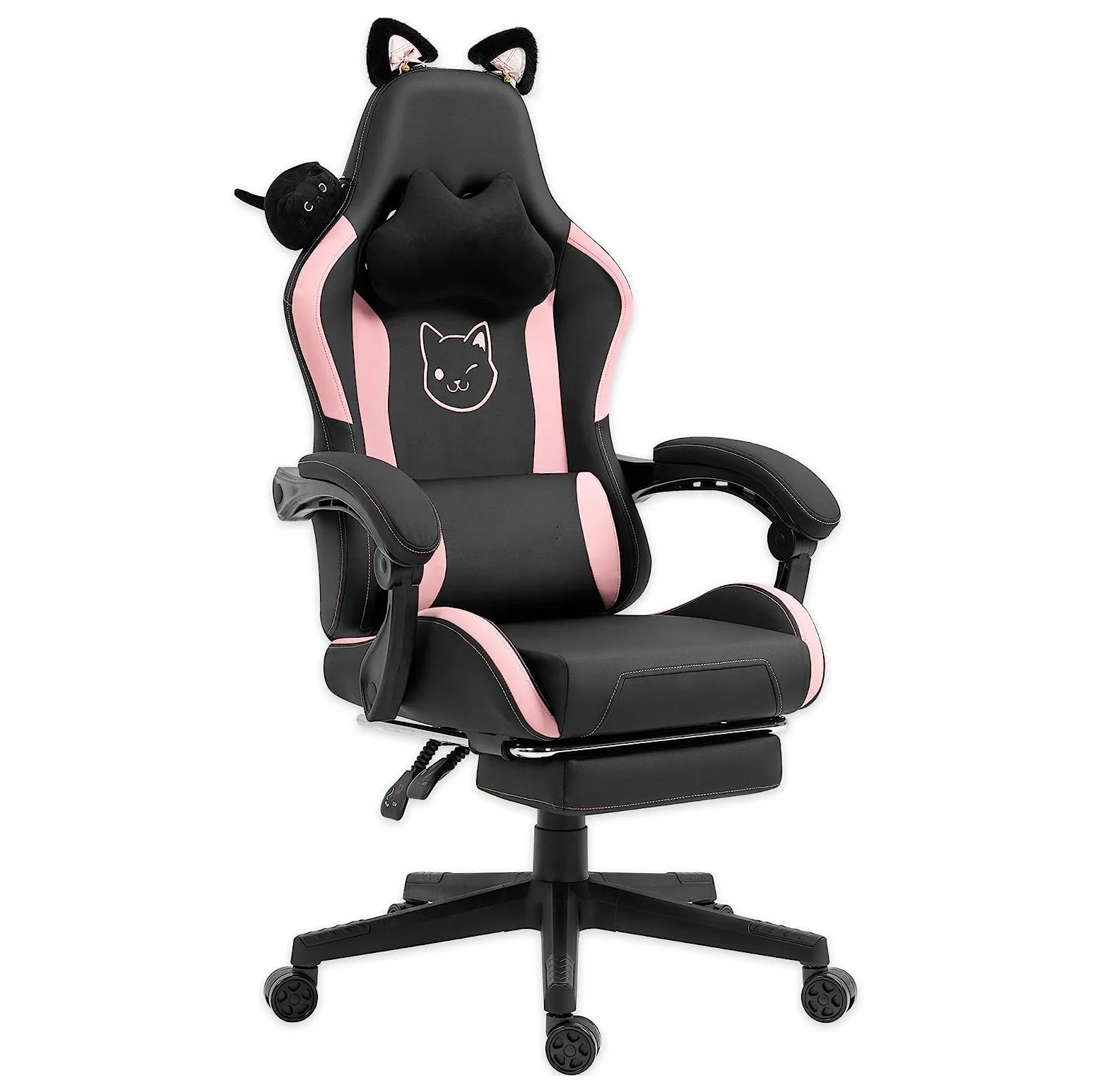 Footrest Kawaii Massage Chair Ferghana Kawaii Pink Gaming Chair