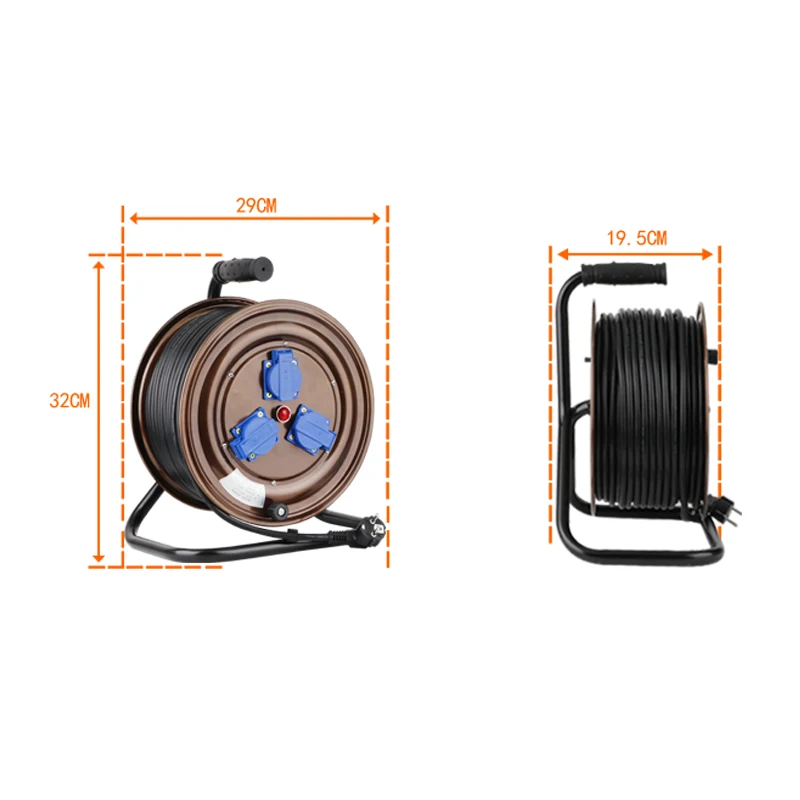 Câble tambour 40m 50m protection contact 230v sans câble boîtier protection surcharge