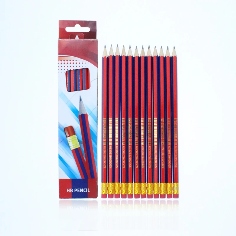 PATIKIL Red And Blue Hexagon Pencils, 12 Pack HB Graphite Pencils Wood Pencils Double-Ended Pencil For Classroom Office Engineering Marking