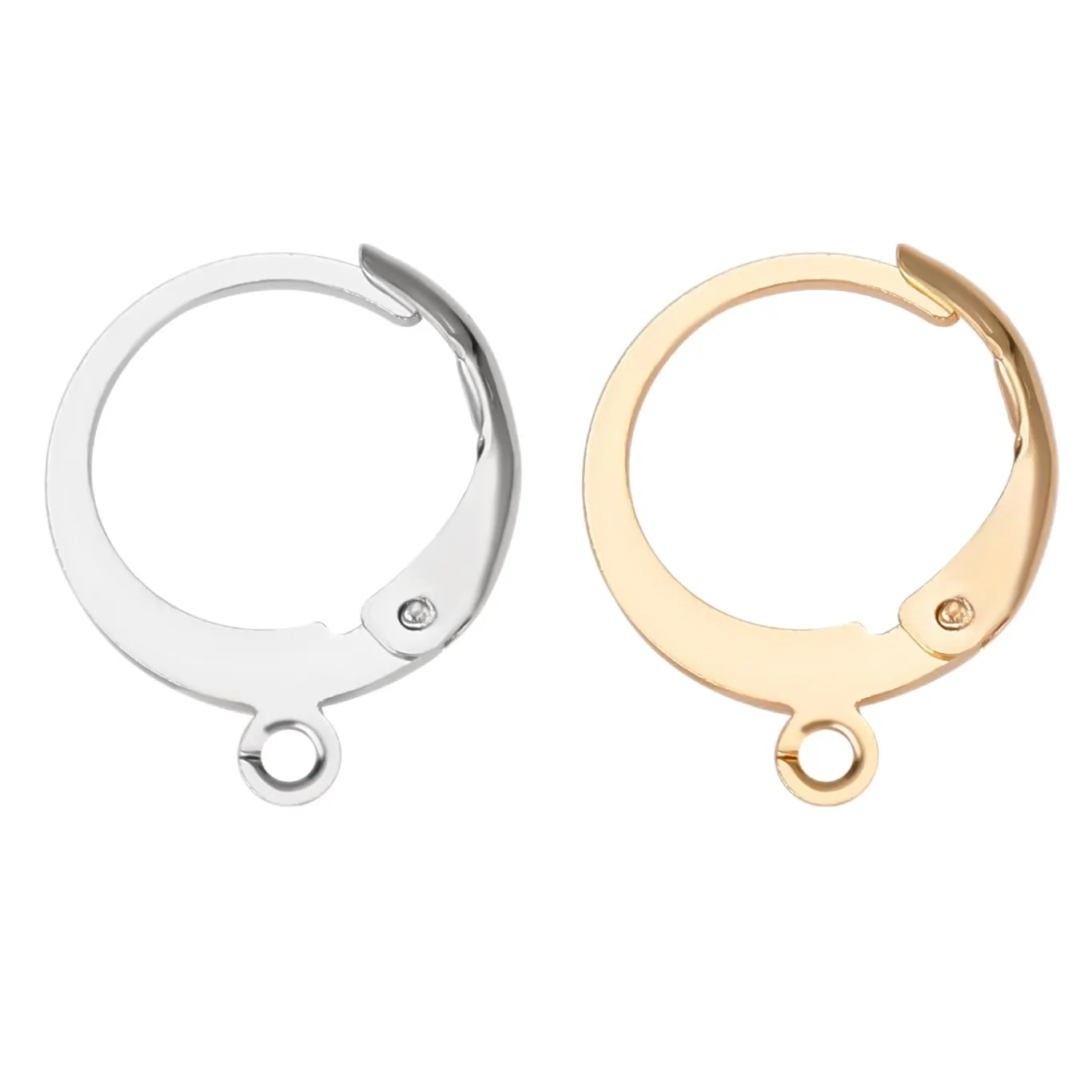 Earring Hooks Gold Plated Round Lever Clasp Huggie Hoop French Ear Wire  Leverbacks Hook for Jewelry Making Earrings Findings