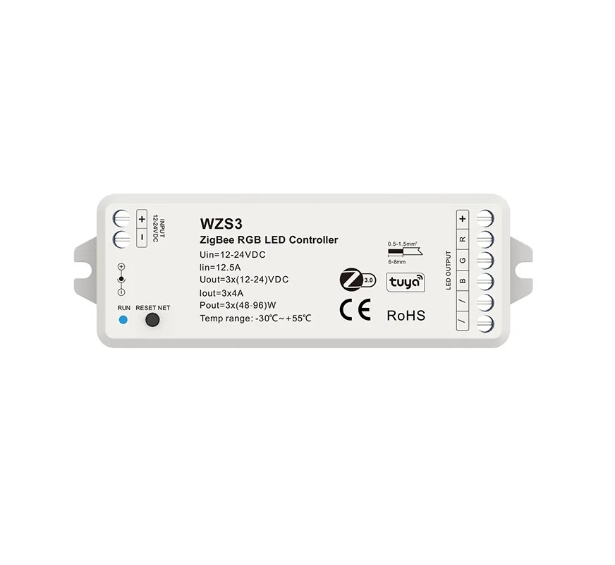 WZS4 12-24VDC 4CH*3A Zigbee RGBW LED Controller Tuya Smart Switch Voice Control Dimmer Product Category Dimmers