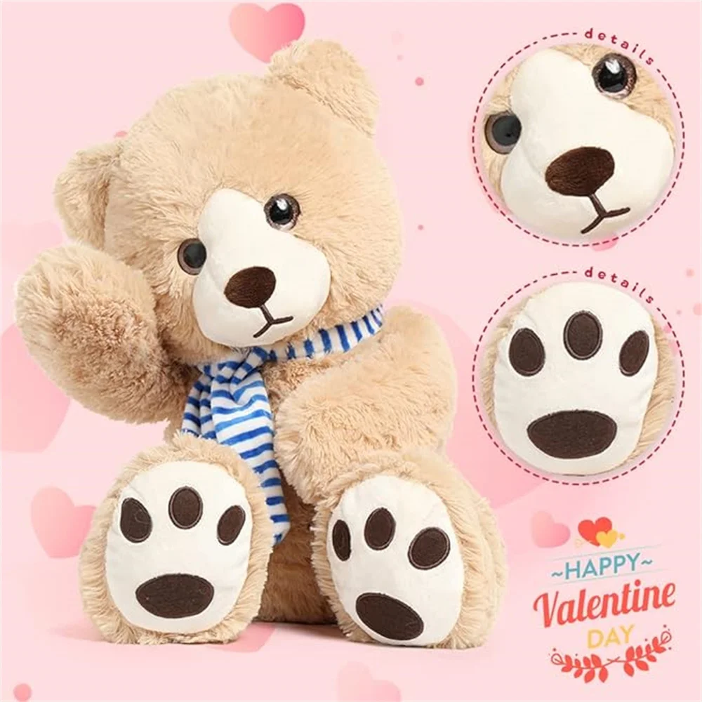 OEM Manufacture Custom MORISMOS 24 Inch Cute Brown Teddy Bear Stuffed Animal Big Plush Toys Scarf for Kids