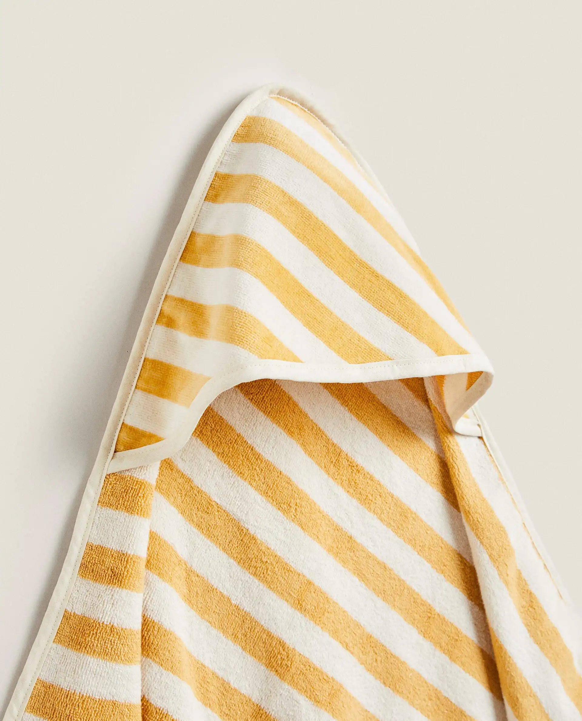 Velour Hood Customized Striped Pattern Baby Bath Towel Organic Cotton Striped Kids Hooded Towel factory