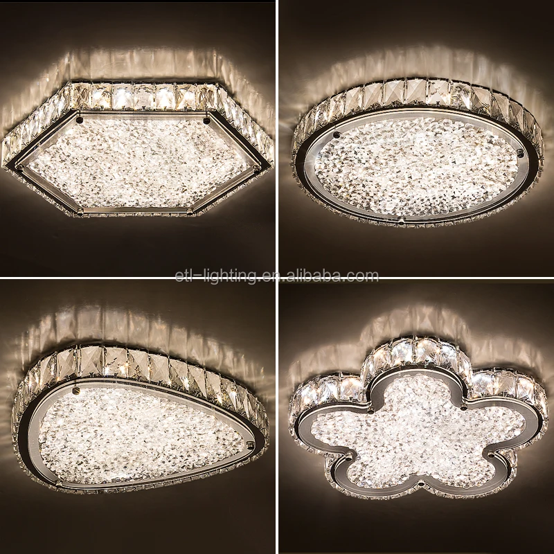 high quality hotel crystal ceiling chandelier lighting bedroom decor stainless steel light ETL60447